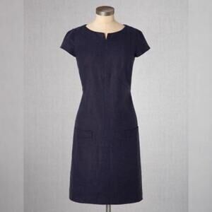 Boden Roma Ponte Jersey Knit Shift Dress in Navy